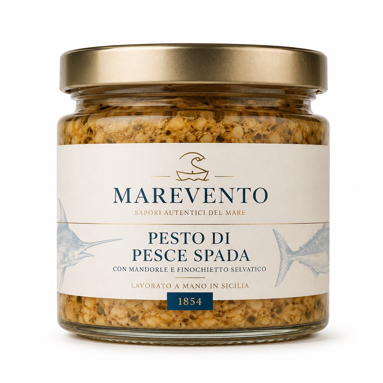 Pesto di Pesce Spada con Mandorle e Finocchietto Selvatico – 190g